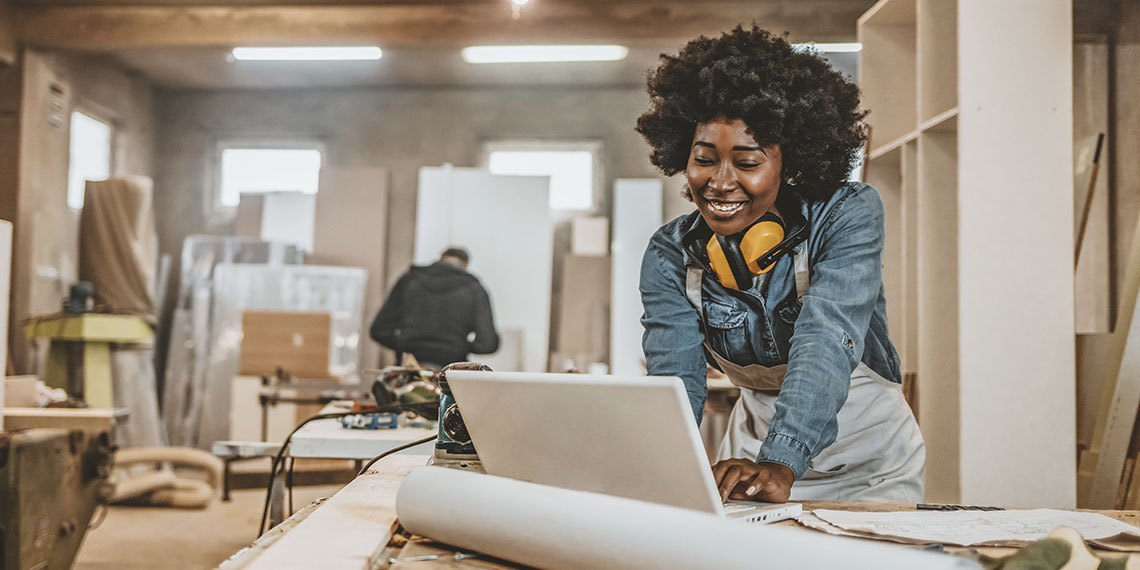 African-American woman architect in building