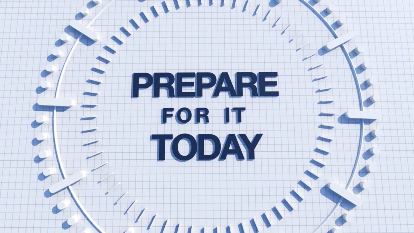 Illustration of text saying Prepare for it Today